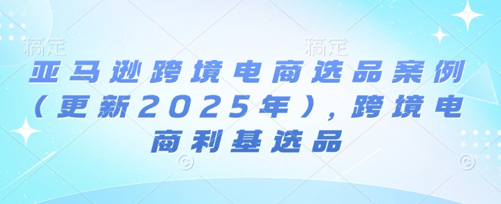 久爱副业网,网赚项目,网赚论坛博客网分享亚马逊跨境电商选品案例(更新2025年)，跨境电商利基选品