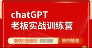 ChatGPT老板实战训练营，用GPT带飞，一人顶一个团队-就爱副业网