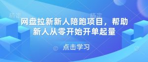 网盘拉新新人陪跑项目，帮助新人从零开始开单起量-就爱副业网