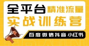 全平台精准流量实战训练营，百度微信抖音小红书SEO引流教程-就爱副业网