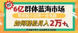 6亿群体蓝海市场，零经验小白用一台电脑，如何轻松月入过w【揭秘】-就爱副业网