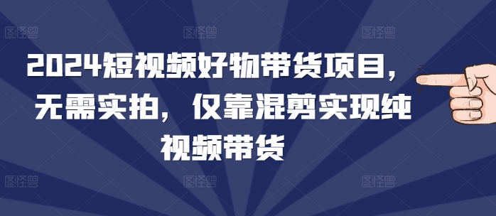 久爱副业网,网赚项目,网赚论坛博客网分享2024短视频好物带货项目，无需实拍，仅靠混剪实现纯视频带货