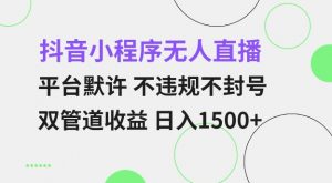 抖音小程序无人直播 平台默许 不违规不封号 双管道收益 日入多张 小白也能轻松操作【仅揭秘】-就爱副业网