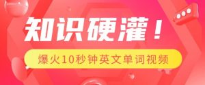 知识硬灌，1分钟教会你，利用AI制作爆火10秒钟记一个英文单词视频-就爱副业网