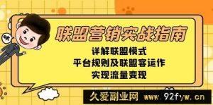 （13735期）联盟营销实战指南，详解联盟模式、平台规则及联盟客运作，实现流量变现-就爱副业网