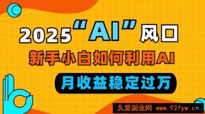 （13821期）2025“ AI ”风口，新手小白如何利用ai，每月收益稳定过万-就爱副业网