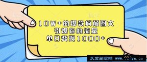 10W+的爆款疯颠图文，引爆你的流量，单日变现1000+-就爱副业网