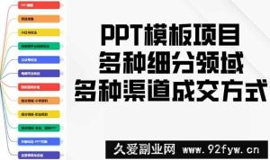 （13942期）PPT模板项目，多种细分领域，多种渠道成交方式，实操教学-就爱副业网