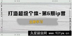 （14015期）打造 超级个体-第6期ip营：商业认知,产品设计,成交演练,解决知识变现难题-就爱副业网