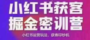 小红书获客掘金线下课，录音+ppt照片，小红书运营玩法，获客印钞机-就爱副业网