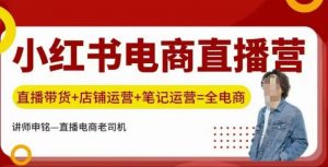 小红书电商直播训练营，直播带货+店铺运营+笔记运营-就爱副业网