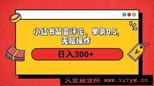 （14044期）小红书评论单条0.5元，日入300＋，无上限，详细操作流程-就爱副业网