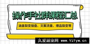 操盘手社群课程汇总，涵盖裂变操盘、文案流量、爆品裂变等多方面内容-就爱副业网