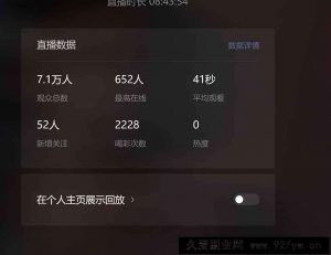 （14086期）微信无人直播，长期可做收益稳定，坚持做平均单号每日150+-就爱副业网