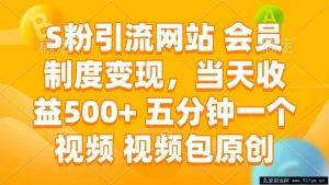 （14129期）S粉引流网站 会员制度变现，当天收益500+ 五分钟一个视频 视频包原创-就爱副业网