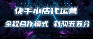 快手小店代运营 限时托管计划 合作模式 利润五五分成-就爱副业网