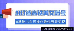 （14149期）抓住流量密码快速涨粉，AI打造高铁美女账号，0基础小白可操作最快当天变现-就爱副业网