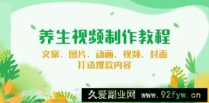 （14163期）养生视频制作教程，文案、图片、动画、视频、封面，打造爆款内容-就爱副业网