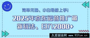 （14179期）25年京东运营推广最新玩法，日入2000+，小白轻松上手！-就爱副业网