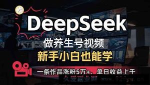 （14270期）小白用DeepSeek做养生号，一条作品涨粉5万+，单日收益上千-就爱副业网