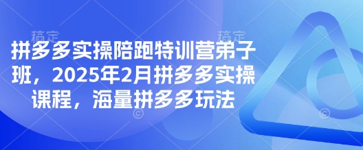 久爱副业网,网赚项目,网赚论坛博客网分享拼多多实操陪跑特训营弟子班，2025年2月拼多多实操课程，海量拼多多玩法