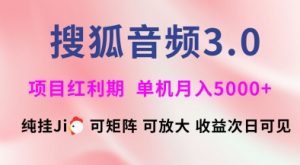 搜狐音频挂ji3.0.可矩阵可放大，独家技术，稳定月入5000+【揭秘】-就爱副业网