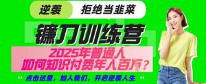 【网创项目终点站-镰刀训练营超级IP合伙人】25年普通人如何通过“知识付费”年入百个-仅此一版【揭秘】-就爱副业网