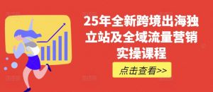 25年全新跨境出海独立站及全域流量营销实操课程，跨境电商独立站TIKTOK全域营销普货特货玩法大全-就爱副业网