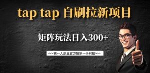 taptap拉新自刷项目，一个新用户14元，矩阵玩法日入300+-就爱副业网