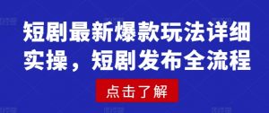 短剧最新爆款玩法详细实操，短剧发布全流程-就爱副业网