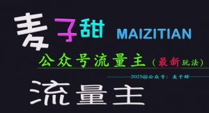 麦子甜2025公众号流量主全网最新玩法核心，手把手教学，成熟稳定，收益有保障-就爱副业网