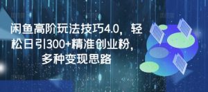 闲鱼高阶玩法技巧4.0，轻松日引300+精准创业粉，多种变现思路-就爱副业网