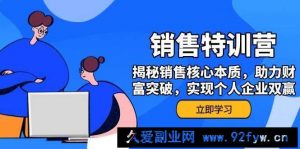 （14330期）销售训练营，揭秘销售核心本质，助力财富突破，实现个人企业双赢-就爱副业网