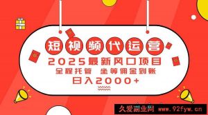 （14377期）2025最新风口项目：短视频代运营日入2000＋-就爱副业网