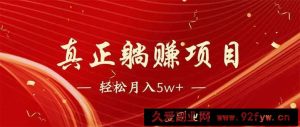 （14417期）互联网最赚钱长久项目，每日轻松到手1000，冷门赚钱项目！-就爱副业网